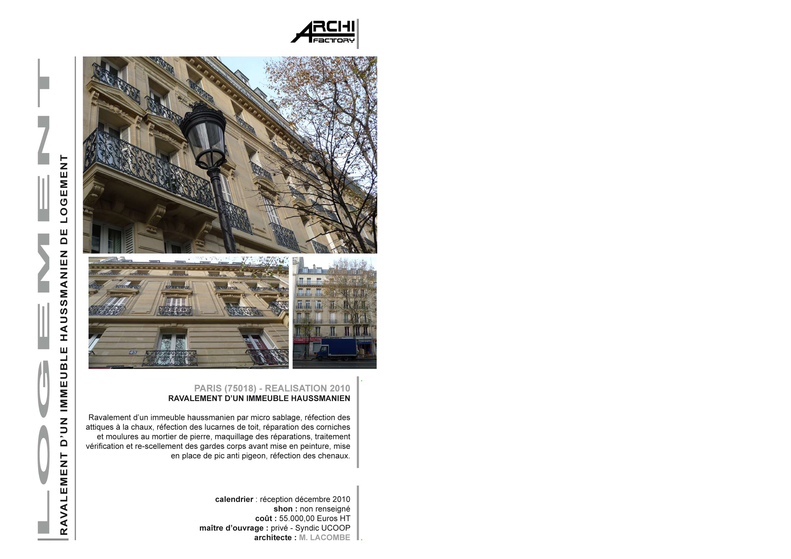 archifactory architectes - marc lacombe - projet 45 barbes